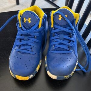 Under Armour Kids Blue and Yellow Sneakers